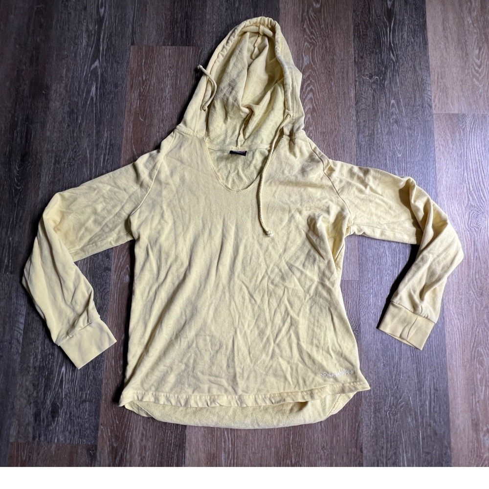 Outfitter Trading Co Hoodie Womens‎ Small Yellow V-Neck Lightweight Pullover